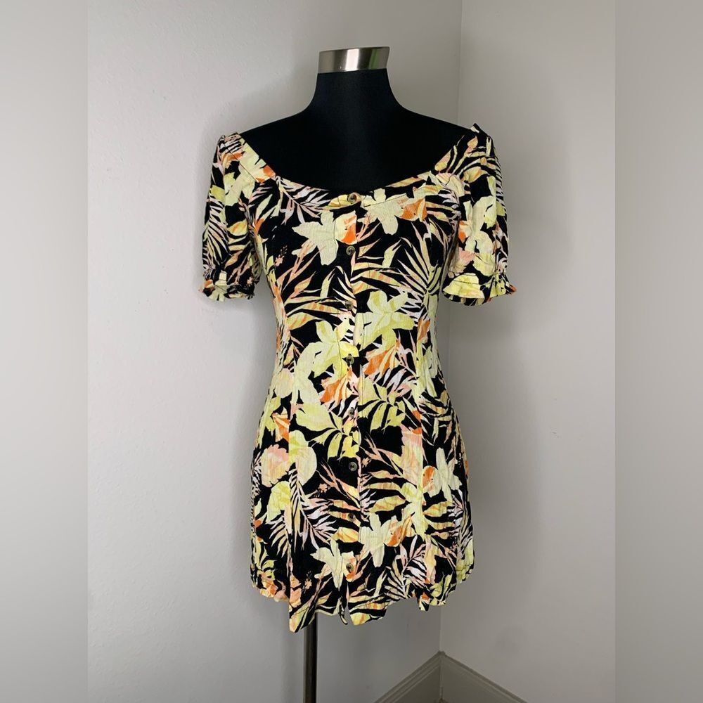 Hurley Multicolor Floral Button-Up Dress